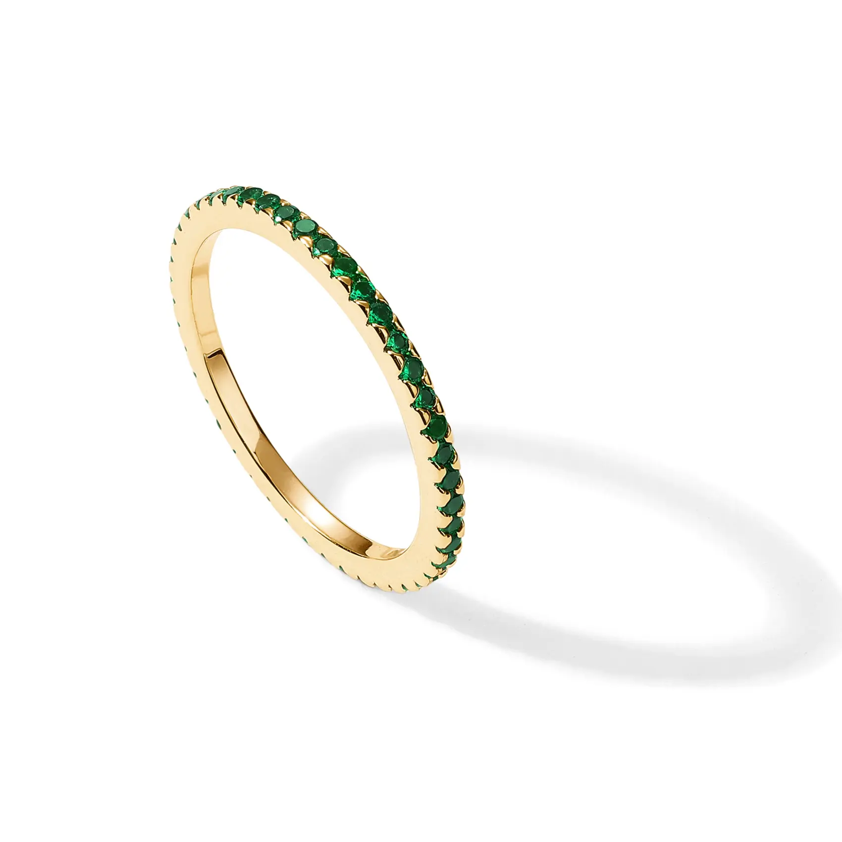 Green CZ - Yellow Gold