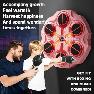 2026 Music Boxing Machine Sports Toy, Intelligent Bluetooth wall-Mounted Children's Boxing Training Equipment, Training mat Toy with Boxing Gloves, Suitable for Boys, Girls, and Children
