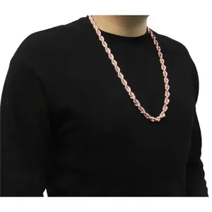 Mens Dookie Rose Gold Plated 10mm Rope Chain Necklace 30"  hip hop
