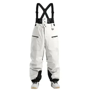 Men’s new thick-strap cotton-insulated ski pants, single/double-layer, windproof and waterproof, for winter skiing