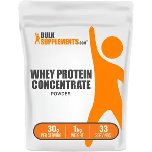 BulkSupplements - Whey Protein Concentrate Powder - Build Muscle - Protein Source - 1kg - 30g per Serving