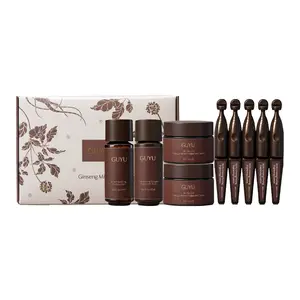 GUYU Ginseng Mini Set - Face Cream 7g*2, Serum 1.5ml*5, Toner 15ml, Lightweight Cream 15ml | reduce wrinkle, tightening, Facial Moisture, Collagen Boosting, Skincare, Radiance, Peptide, Brightening, Soothing, Hydrating, Travel Kits, Mini Kits, Traveling