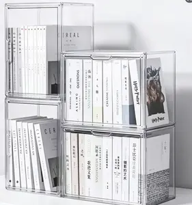 Transparent Acrylic Storage Box with Lid, Dustproof Stackable Design, Space Saving Organizer, Ideal for Organizing Bags & Toys, Modern Home Decor Solution, Clear Storage Box, Home Storage Supplies, Dustproof Organizer Boxes