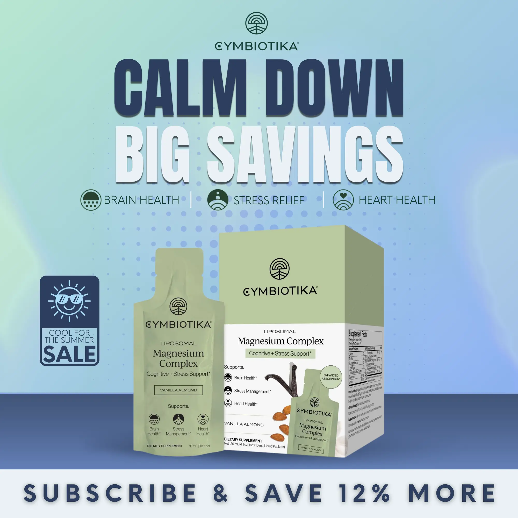 Liposomal Magnesium Complex | 12-Packets | Stress Relief & Calm | Sleep & Muscle Recovery | 7-Form Magnesium Blend