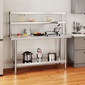 YITAMOTOR NSF Stainless Steel Table with Overshelves, 42" X 24" Work Table with 42" X 12" Shelf, Metal Table Prep Table for Home Kitchen Restaurant Garage Warehouse
