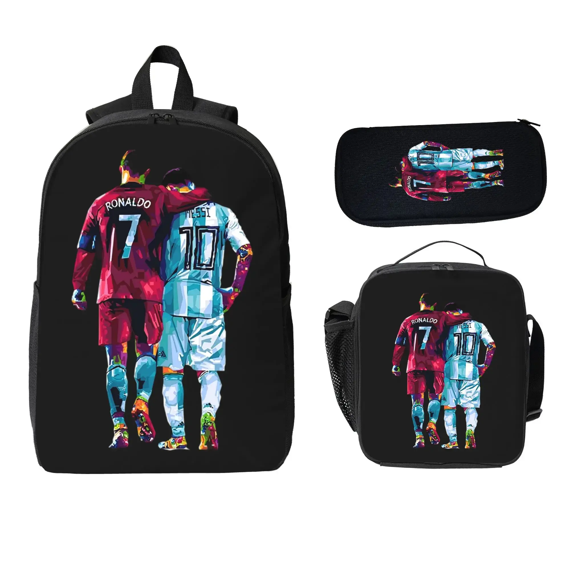 3 PCS CR7 Backpack Suitable for Football Fans # 7 Fashion Bag Perfect Choice for Daily Travel