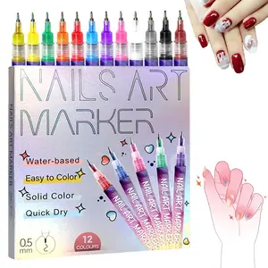 Nail Art Pens Set Multicolored Nail Art Markers,2026 Nail Polish Pens Drawing Painting Pen for Home Salon,Quickly Dry Nail Art Nail DIY Decoration