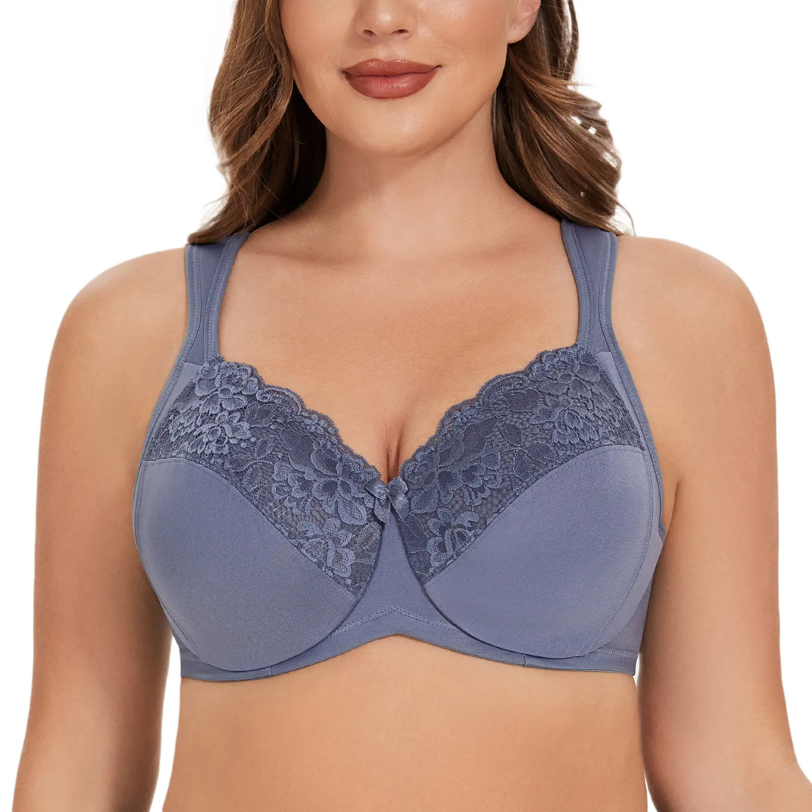 MELENECA Women's Full Coverage Underwire Minimizer Bra - Plus Size, Lacy Fabric, Padded Adjustable Cushion Straps, Plain Minimalist Design, All-Season Comfort Fit, Hand Wash Only (Black Friday Deal)