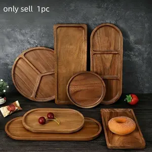 Wooden Serving Tray, Rustic Aesthetic Stylish, Ideal for Snacks, Fruits, Desserts, Tea Cups, Coffee Cups, Decorative Tray for Bathroom or Home Decoration, Wooden Trays, Kitchenware