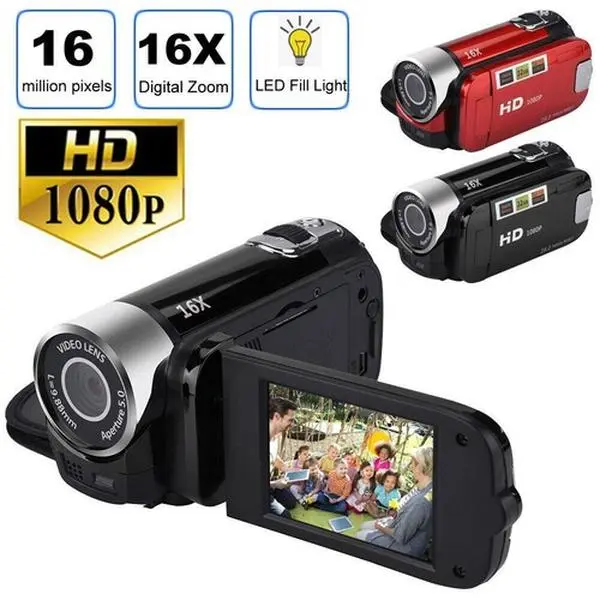 DLS HD Digital Video Recorder Camcorder - 1080P/480P Resolution, 24MP, 16X Digital Zoom, 2.7" TFT LCD Camera, 16M 4608x3472, Night Vision, SD Card Slot, USB Cable & Port, Auto WB, Tungsten/Fluorescent/Daylight Compatibility, Portable Home Use Camera, 2.7"