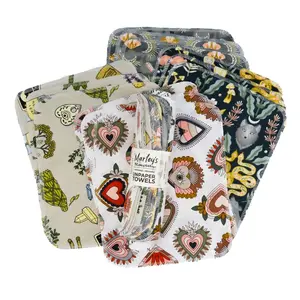 Marleys Monsters UNpaper Towels: Charmed Prints - Cotton Flannel Pack of 12 - Reusable Eco Friendly Paper Towels