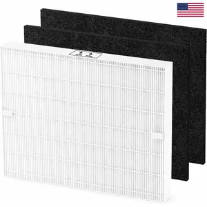 H13 True HEPA Replacement Filter Set for Coway Airmega, Fits AP-1512HH 200M AP-1518R AP-1519P, 1 HEPA + 2 Carbon Pre-Filters Captures 99.97% Airborne Particles & Odors