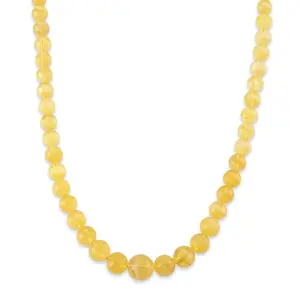 Yellow Fluorite 550.00 ctw Beaded Necklace 20 Inches in 14K Yellow Gold Over Sterling Silver