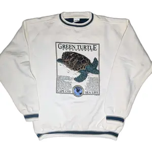 Vintage Green Turtle Endangered Cape Cod Sea Life Sweatshirt M Crew BAC Premier