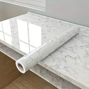 Peel and Stick Marble Wallpaper - Waterproof, Oil-proof PVC Self-adhesive Stickers, Suitable for Kitchen Backsplash, Kitchen Countertops, Bathroom Walls, and Furniture Renovation - Easy-to-apply Home Decoration - Suitable