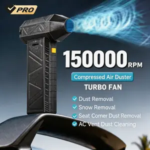 Handheld Mini Turbo Jet Fan & Electric Air Duster (8000mAh) | 52m/s Cordless Blower for Car Detailing, Drying & PC Cleaning | Brushless Motor Compressed Air Alternative | Dust Destroyer for Patio & Workshop | Tech Gift for Men, Husband, Dad