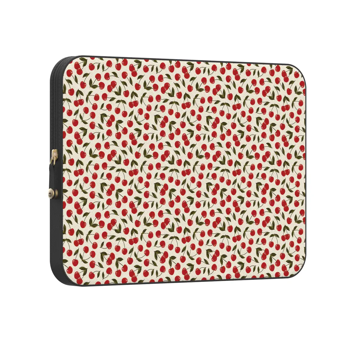 Casely PU Leather MacBook Laptop Sleeve Case - Multi-Size, Protective Fit, Cherry Printed Pattern (Red Cherry Design)