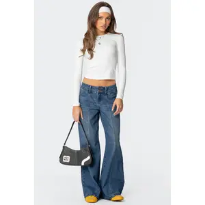 Charlie Panel Stitch Low Rise Bootcut Jeans