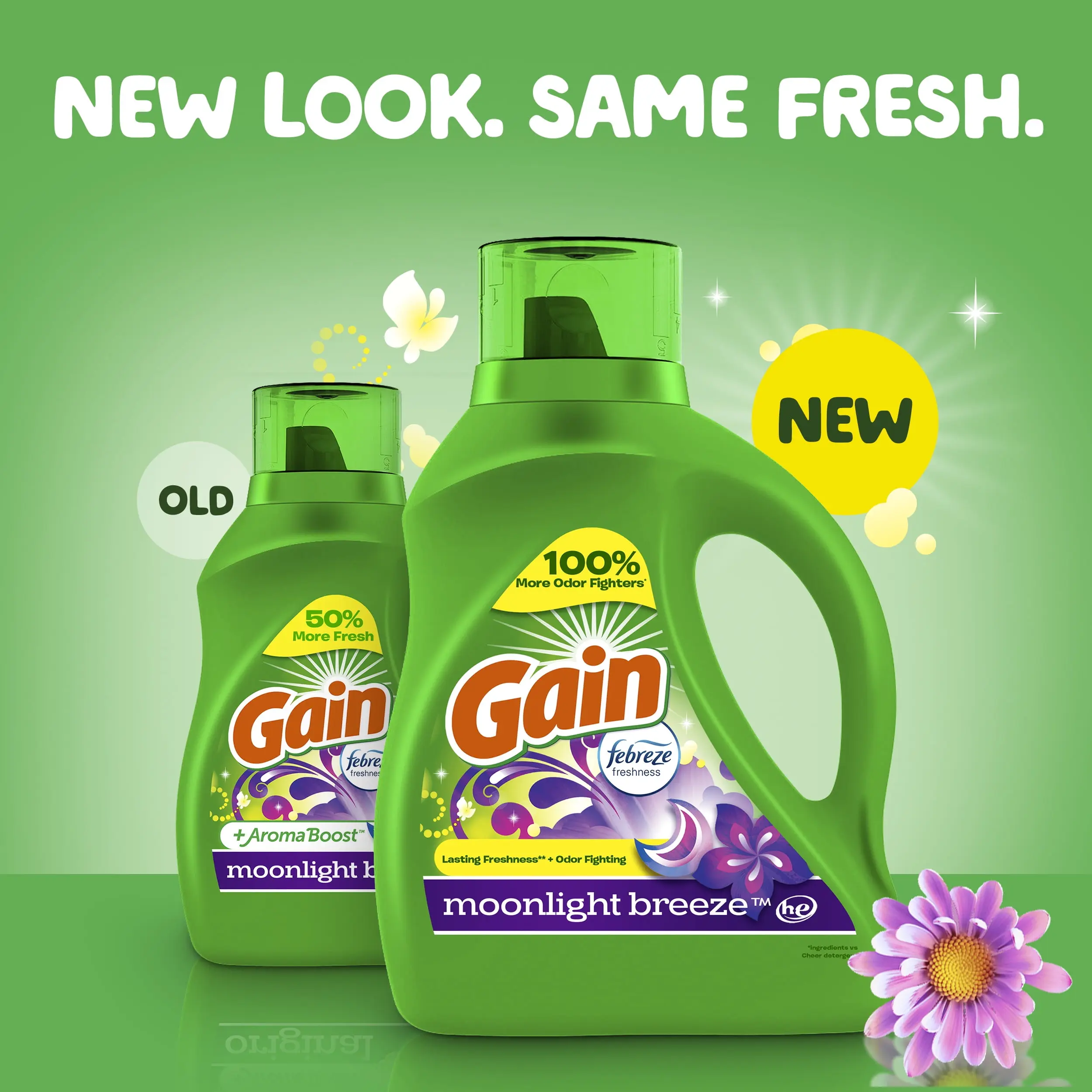 Gain Liquid Laundry Detergent, Moonlight Breeze Scent, 154 fl oz, 107 Loads