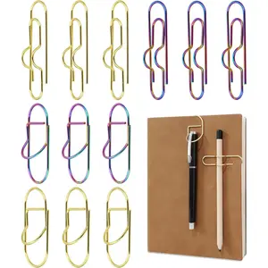 12 count Metal Pen Clips, Pencil Holder Clips Inserts Paper Clip Bookmarks for Notebooks Planner Office School Supplies