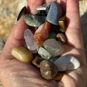 Mystery Mix Crystal & Stone Bag 3.5–4 oz Hand-Selected Assortment of Tumbled Crystals & Natural Stones for Collectors Crafting & Spiritual Practices