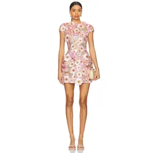 Bronx and Banco Jasmine Mini Dress in Pastel Pink Multi