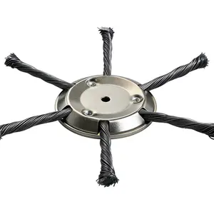 Garden accessories: steel wire brush head for weed removal, weed wheel/disc, twisting wire trimmer head; small lithium battery steel wire grass cutter head; lawn mower–specific steel wire trimmer heads; angle grinder steel wire wheels; garden tool accesso