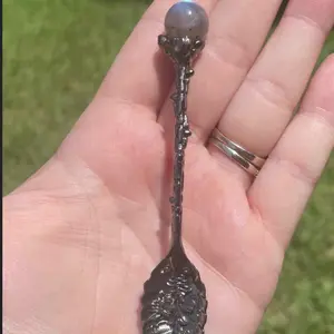 Labradorite Crystal Sphere Spoon