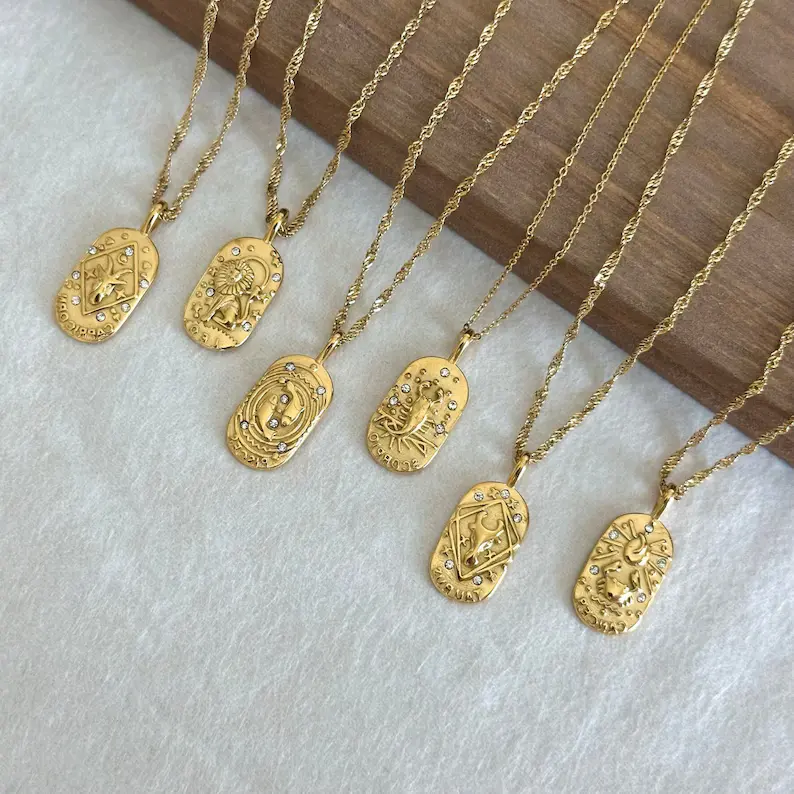 Women's Zodiac Necklace, Exquisite Zircon Constellation Necklace, Give Girls Women's Birth Constellation Necklace Birthday Gift
