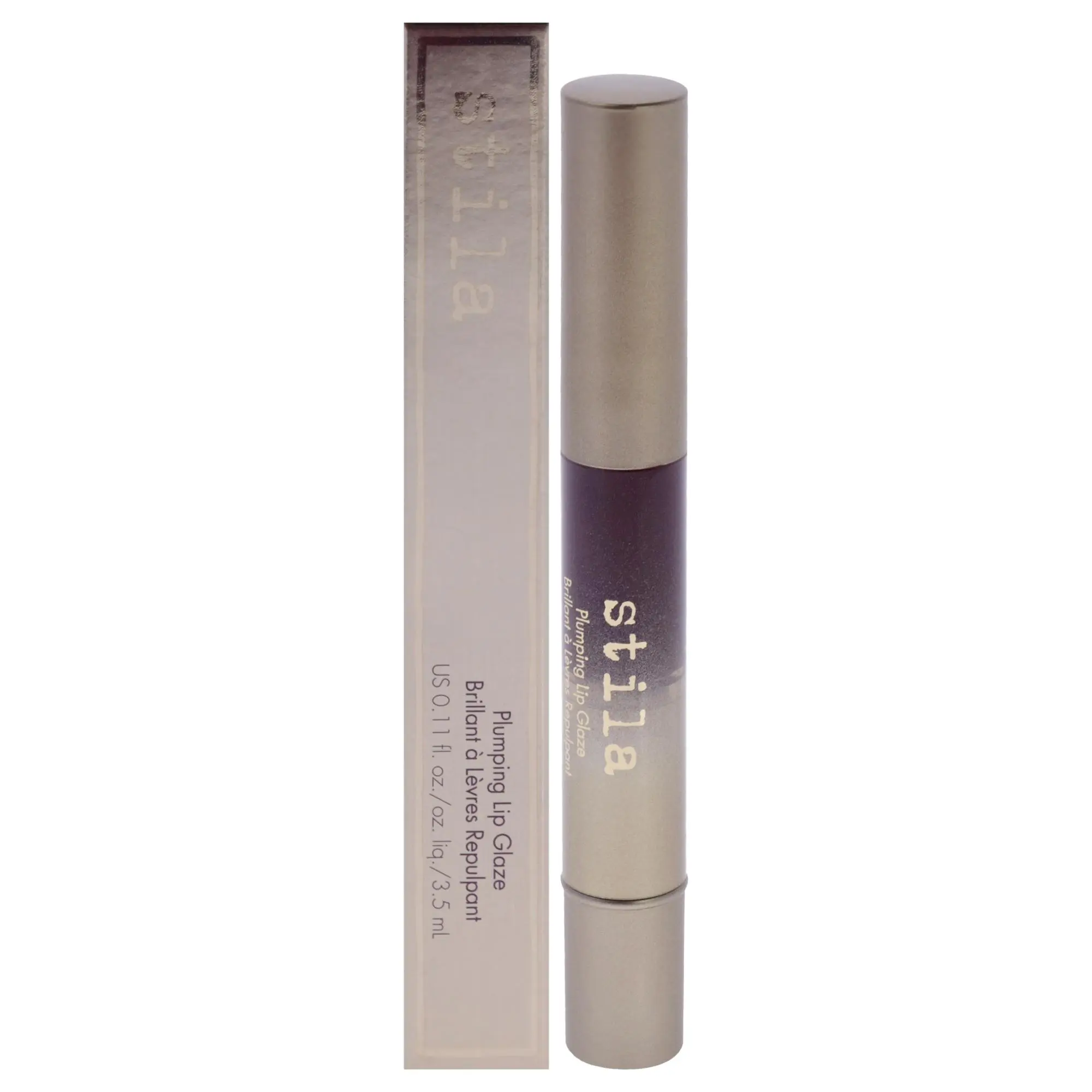 Stila Plumping Lip Glaze Cosmetic Makeup - Hazelnut Shade for Women, Natural Look, 0.11oz Lip Gloss
