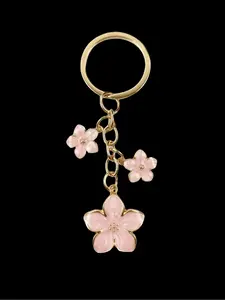 Cherry Blossom Design Keychain, Cute Floral Shape Flower Design Keychain for Women & Men, Fashion Accessories for Bag Decoration, Fashionable Alloy Keychain, Keychain Accessory