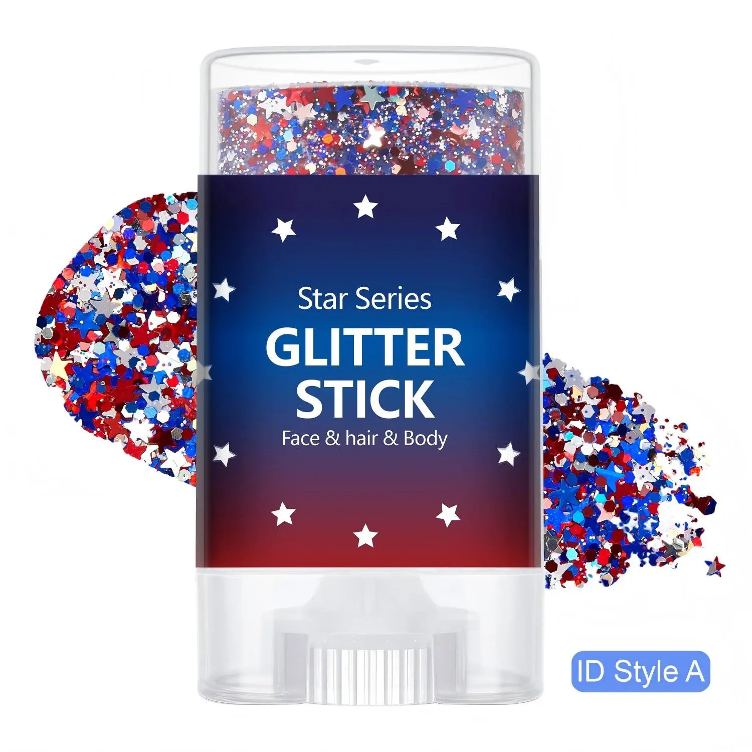 Star Series GLITTER STICK Face & hair & Body，Makeup，Cosmetic，Body Glitter，Festival Makeup，Independence Day glitter stick，USA star/Patriotic glitter stick，