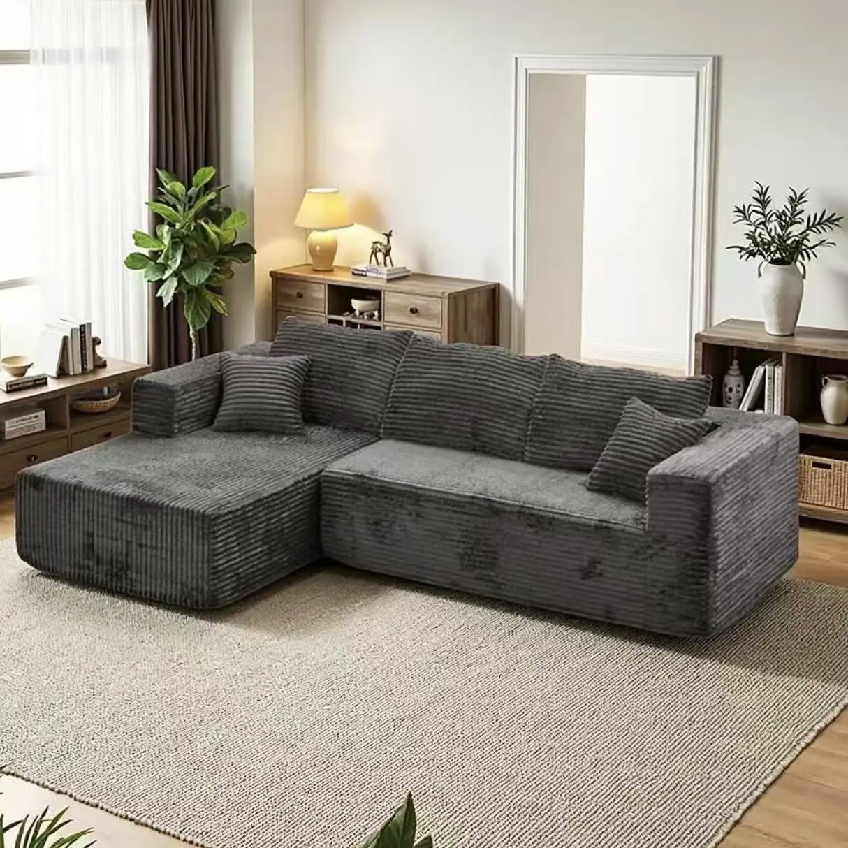 96in-Gray Left Chaise