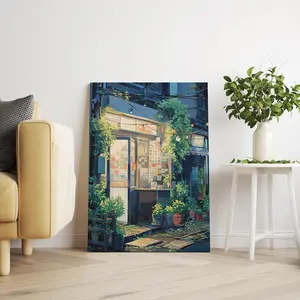 [No Frame] Lofi Anime Cityscape Paper Print Poster - Vibrant Japanese Street Art