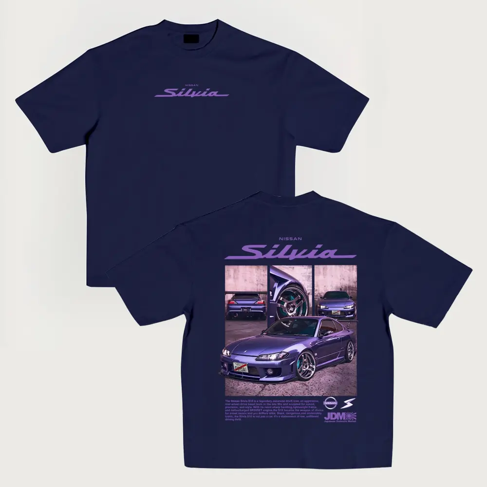 S15 Modified JDM Japanese Drift Racing Car Solid Color Pure Cotton Oversized T-Shirt Solid Color Cotton T-shirt,clothes for back to school,first day of school outfits