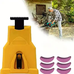 Chainsaw Sharpener Kit, Universal Bar Mounted Chain Saw Blade Teeth Sharpener, Fast-sharpening Stone Grinder Tools for 14/16/18/20 Inch Chain Saw Bar
