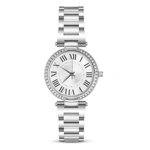 Women's Classic Roman Numeral Quartz Watch - Crystal Bezel Metal Band, Elegant Fashion Watch, Fashionable Stylish for Ladies' Luxury Dress Occasions & Outdoor Use, Fashionable Stylish Watch