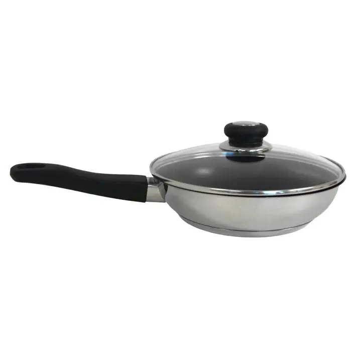 212 MAIN Sunpentown HK-1102 11 in. Nonstick Fry Pan - Stainless Steel-Aluminium Build, Excalibur Coating, Induction-Compatible for Induction Cooktop, Heavy-Duty Stainless Steel Cookware Sets, Home Cooking Use
