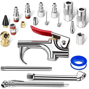 20 count Air Tool Kit, Air Compressor Kit with 1/4" NPT Quick Connect Coupler & Plug/Tire Air Chucks/Tire Gauge/Air Nozzles/Air Hose Fittings, Pneumatic Tools for Air Compressor AccessoriesQuesear