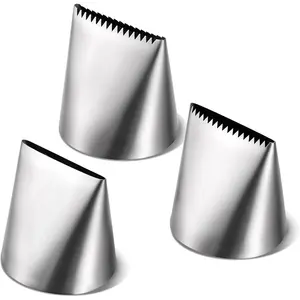3 count Piping Tips Set Large Frosting Piping Kit Stainless Steel Cake Icing Nozzles Tips Decorating Tools  Pastry Bags Tips Accessories for Cookie Cupcake Baking Buttercream Supplies