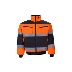 2W International  High-Viz Class 2 Reversible Jacket, Orange & Black - 2XL