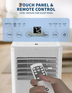 8000 BTU Quiet Portable Window AC Unit, 4-in-1 Inverter Air Conditioner with Cooling Heat, Cooling Fan, Dehumidifier and Remote Control, Window Ac Units