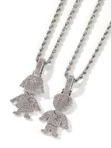 Hip Hop Cartoon Character Pendant Necklace for Girls and Boys, Unique Hip Hop Style Cool Chain Jewelry, New Arrival Trendy Accessory