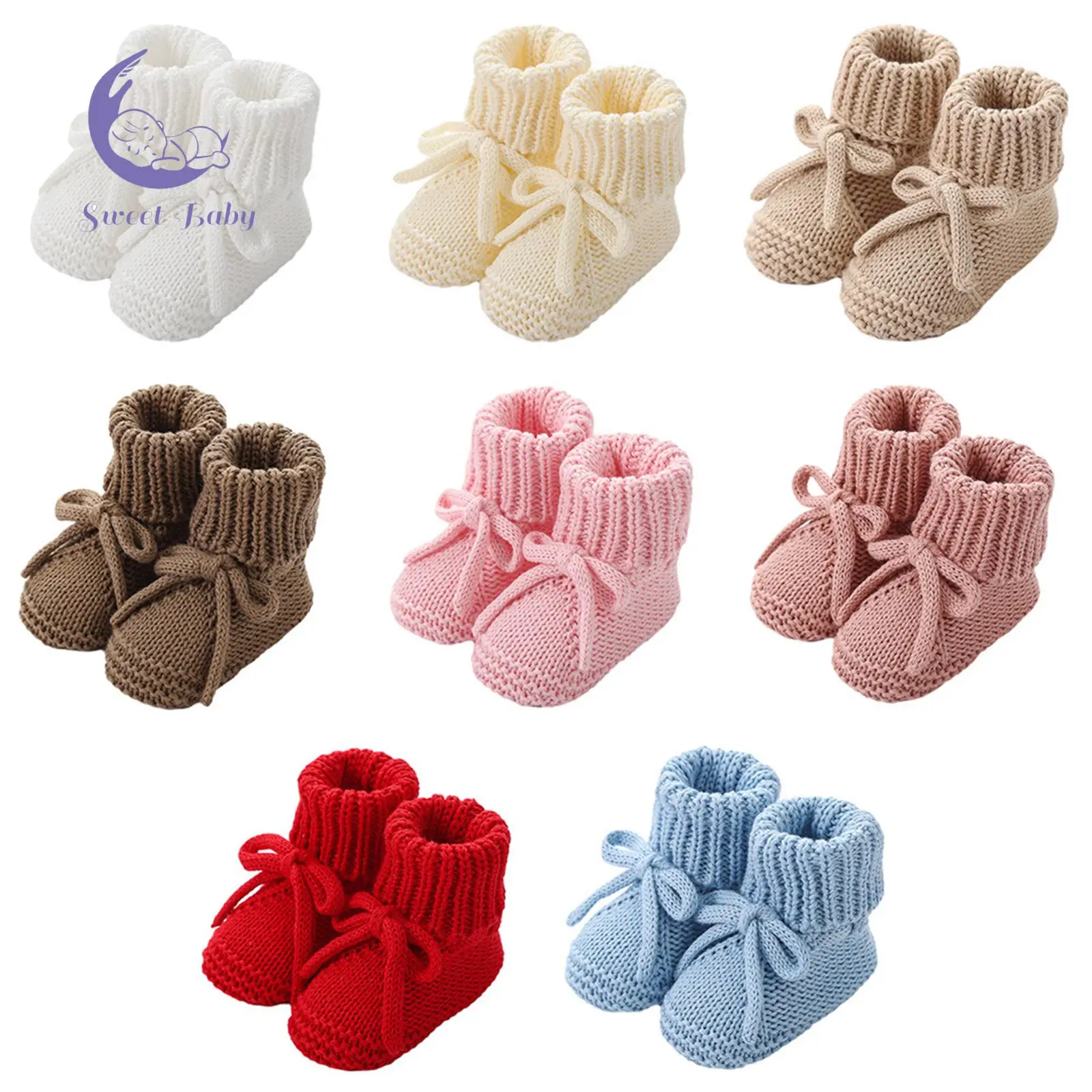 Baby Soft Soled Shoes, Knitted Walking Shoes for Babies, Comfortable Indoor Booties for Boys and Girls, Walking Shoes Babies