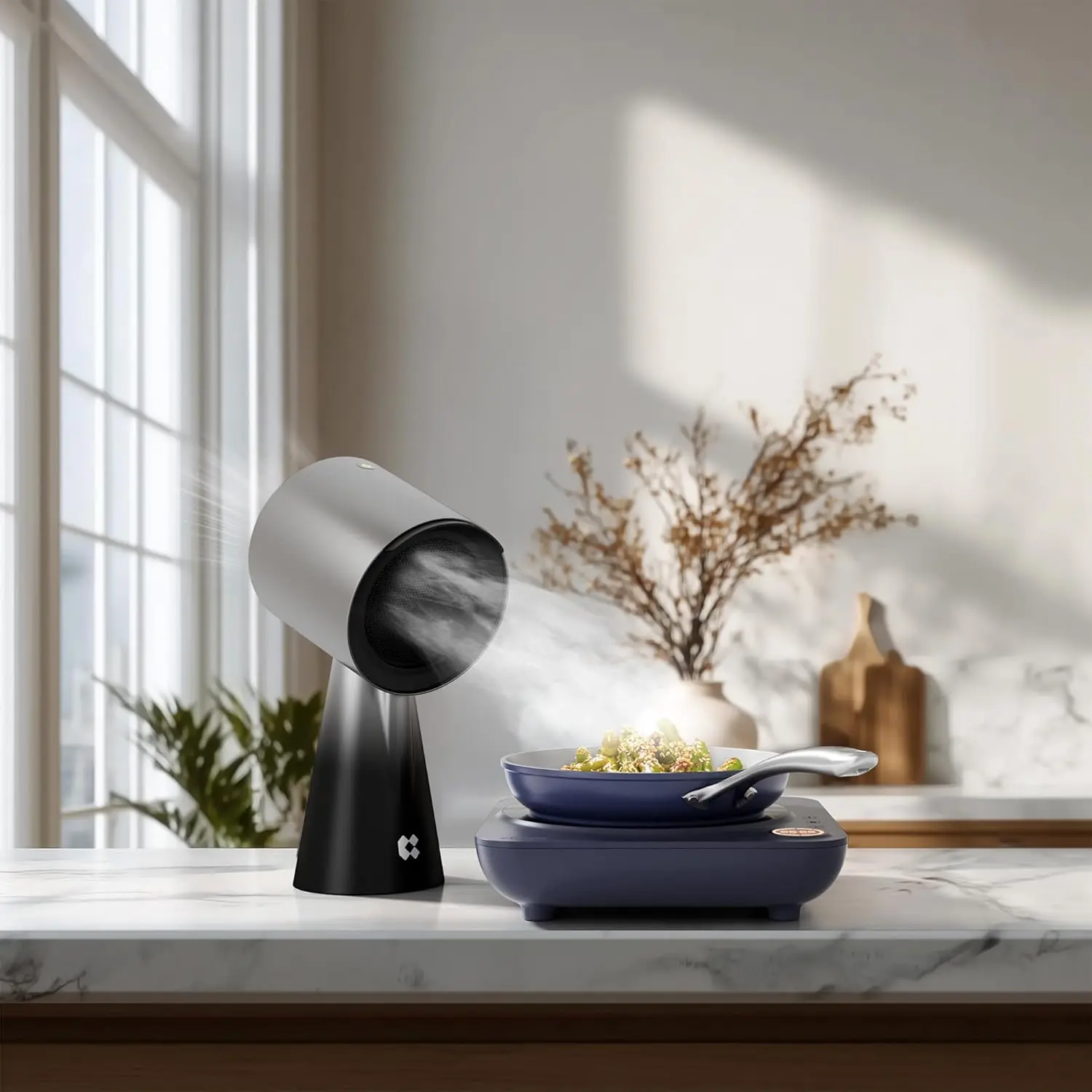 CIARRA Portable Range Hood Pro - 150CFM Desktop Kitchen Exhaust Cooling Fan, 3-Speed Vent with Type-C, PBT Heat-Resist Body, Detachable Filter, Large Oil Cup, AC Adapter, 1×Instruction Manual, for Indoor BBQ, RV Trip Smoke Lift