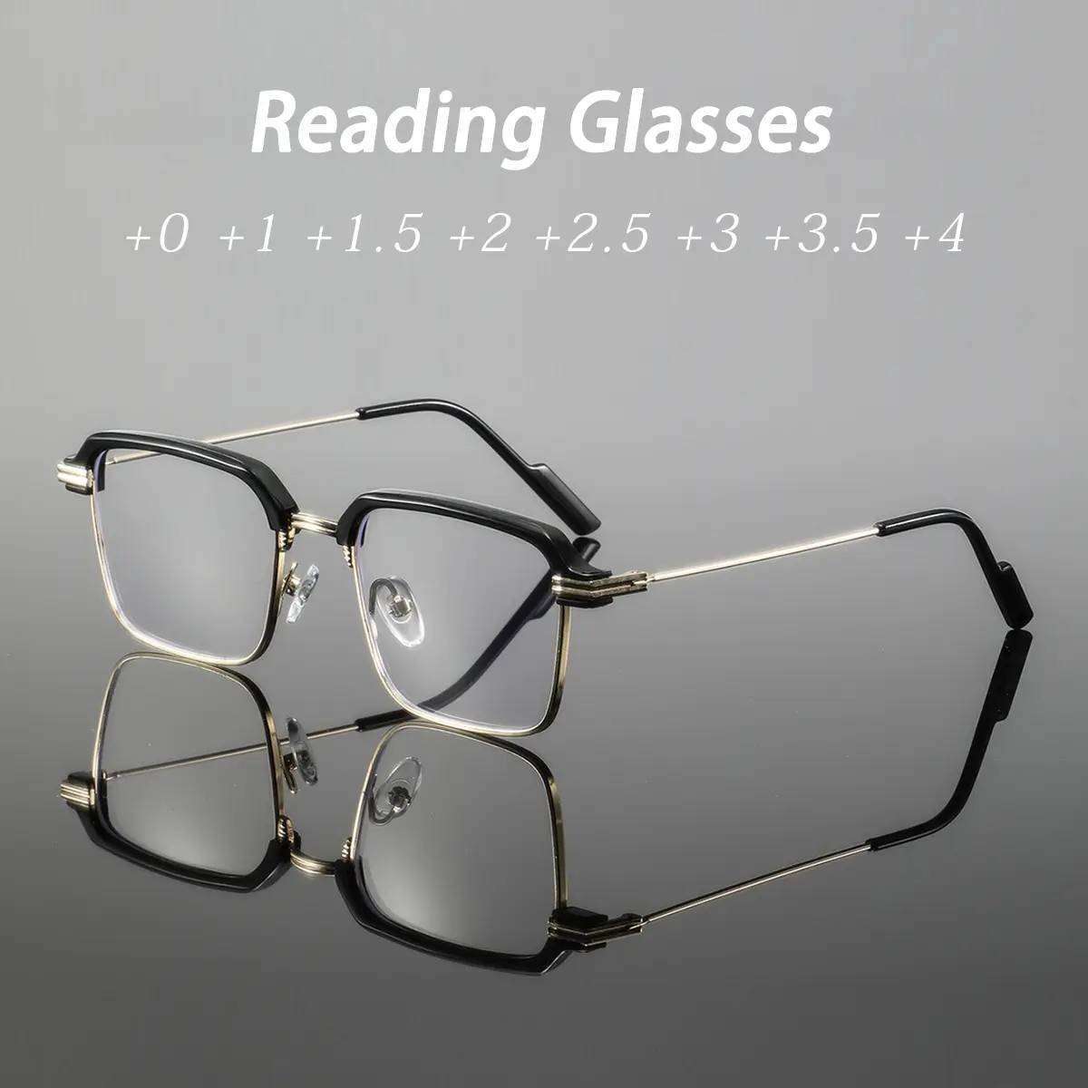 Men's Metal Plastic Frame Vintage Simple Casual Literary Personality Trendy Reading Glasses, Fashionable Old Readers Eyewear, Eyeglasses, Square Frame Eyeglasses, Eyeglass Frames, Square Browline Glasses