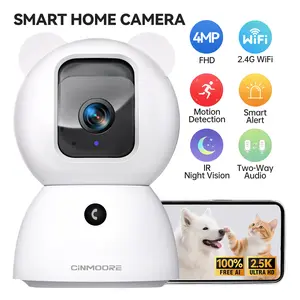 2.5K Pet Camera Indoor with FREE AI Detection, No Subscription Security Camera, 2.4G WiFi Smart Home Camera with Motion Detection, Night Vision, Two Way Audio, Dog Cat Baby Monitor for Home Security, Works with Mobile App – CINMOORE Garage Magnetic