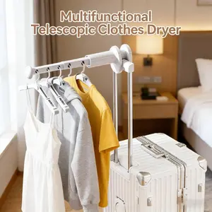 Telescopic Clothes Drying Rack - Foldable & Expandable Indoor Laundry Airer for Apartment, Balcony & Travel