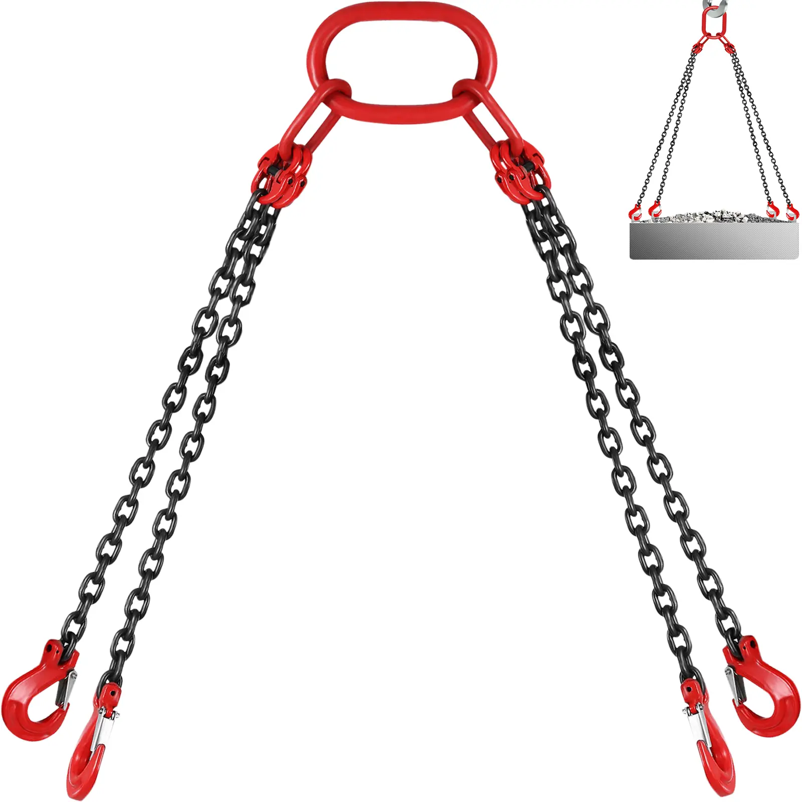 【Summerfinds】VEVOR Chain Sling 5/16 inch x 5 ft Lifting Chains with HooksG80 Engine Chain Hoist Lifts11000 lbs/5 Ton Capacity Lifting Sling Chains for Engine HoistEngine Lift Chain with 4 Leg Grab Hooks