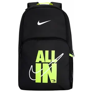 Nike 3Brand Series Polyester Backpack with Multi-Pocket Design and Letter Print for Men and Women